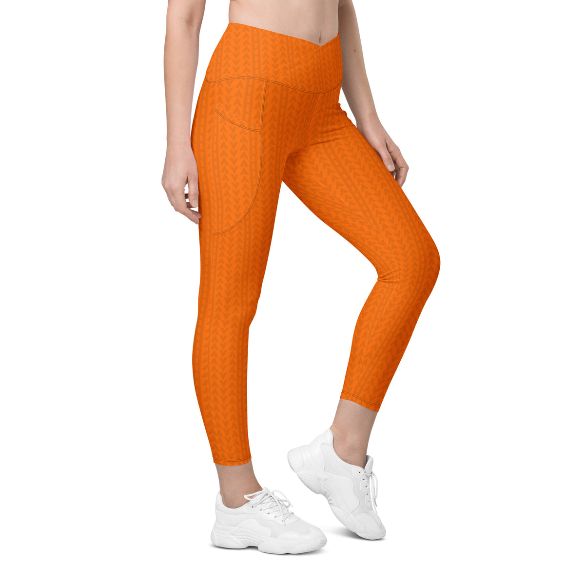 Orange and white leggings best sale